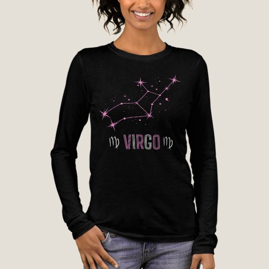 Maagd Constellatie in roze Tri-Blend Shirt (Voorkant)