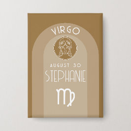 Maagd Custom Verjaardag Zodiac - Modern Design Button