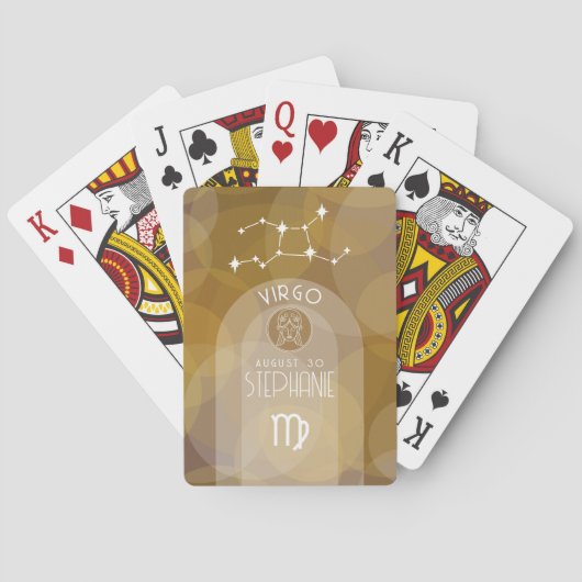 Maagd Custom Verjaardag Zodiac - Modern Design Pokerkaarten (Achterkant)