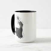 Maagd Dancing Meisje 15oz Zwarte Rand Mok (Voorkant links)