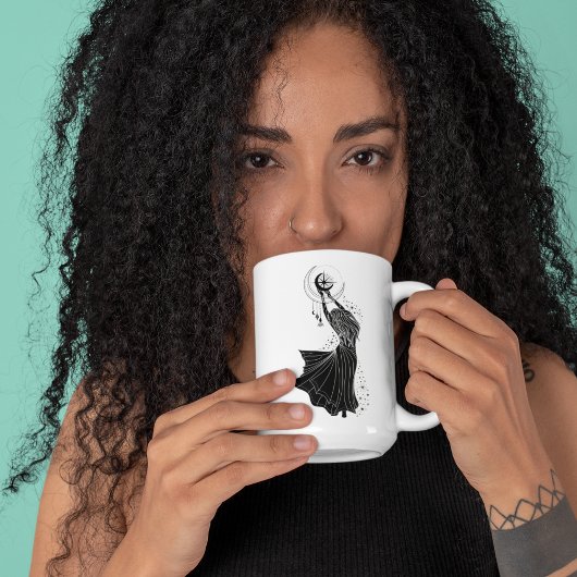 Maagd Dancing Meisje 15oz Zwarte Rand Mok