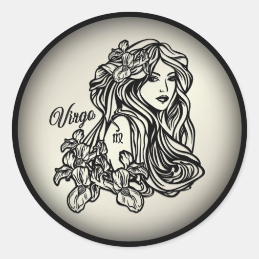 Maagd De Maagd Sterrenbeeld Ronde Sticker (Voorkant)