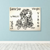 Maagd De Maagd Zodiac Goud Canvas Afdruk (Insitu (Houten vloer))