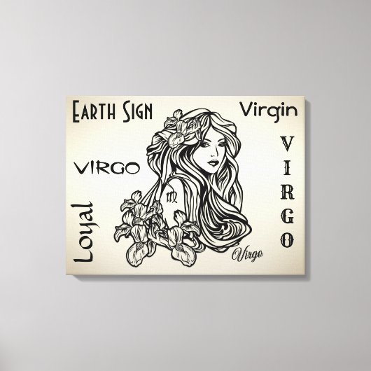 Maagd De Maagd Zodiac Goud Canvas Afdruk (Voorkant)