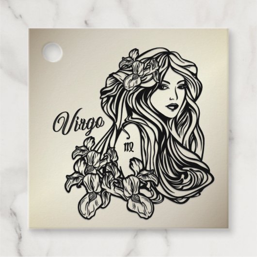 Maagd De Maagd Zodiac Gouden Bedankjes Labels (Voorkant)