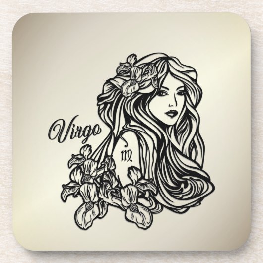 Maagd De Maagd Zodiac Gouden Bier Onderzetter (Voorkant)