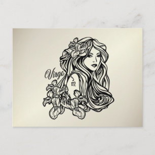 Maagd De Maagd Zodiac Gouden Briefkaart