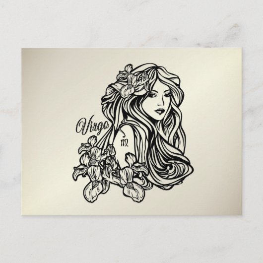 Maagd De Maagd Zodiac Gouden Briefkaart (Voorkant)