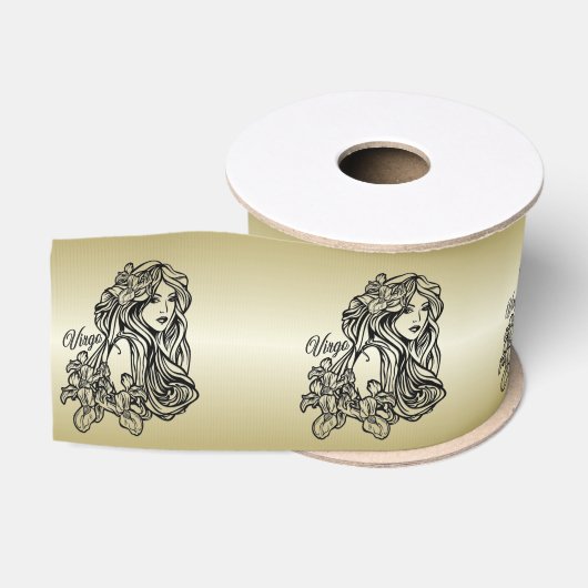 Maagd De Maagd Zodiac Gouden Grosgrain Lint (Spoel)