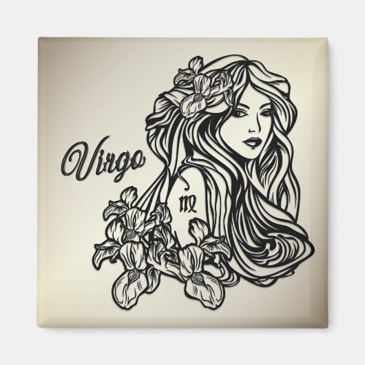 Maagd De Maagd Zodiac Gouden Magneet (Voorkant)