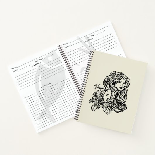 Maagd De Maagd Zodiac Gouden Notitieboek (Binnen)