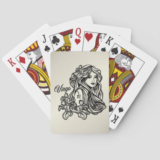 Maagd De Maagd Zodiac Gouden Pokerkaarten (Achterkant)