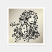 Maagd De Maagd Zodiac Gouden Servet (Voorkant)