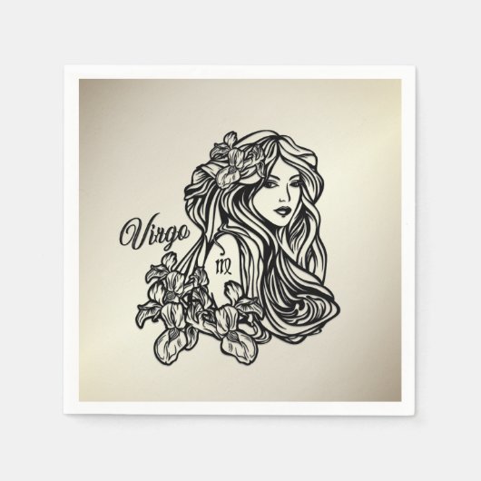 Maagd De Maagd Zodiac Gouden Servet (Voorkant)