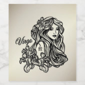 Maagd De Maagd Zodiac Gouden Wijn Etiket (Enkel label)