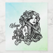 Maagd De Maagd Zodiac Groen Wijn Etiket (Enkel label)