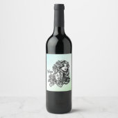 Maagd De Maagd Zodiac Groen Wijn Etiket (Voorkant)