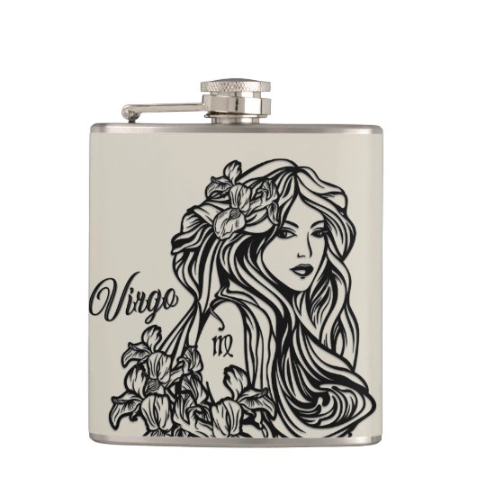 Maagd De Maagd Zodiac Maagd Goud Heupfles (Voorkant)