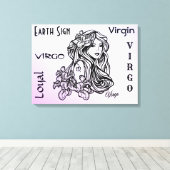 Maagd De Maagd Zodiac Paars Canvas Afdruk (Insitu (Houten vloer))