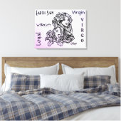 Maagd De Maagd Zodiac Paars Canvas Afdruk (Insitu (Slaapkamer))