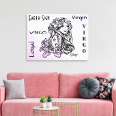 Maagd De Maagd Zodiac Paars Canvas Afdruk (Insitu (Woonkamer))