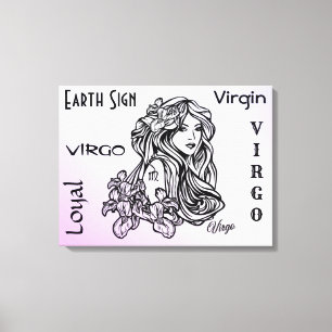 Maagd De Maagd Zodiac Paars Canvas Afdruk