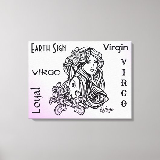 Maagd De Maagd Zodiac Paars Canvas Afdruk (Voorkant)