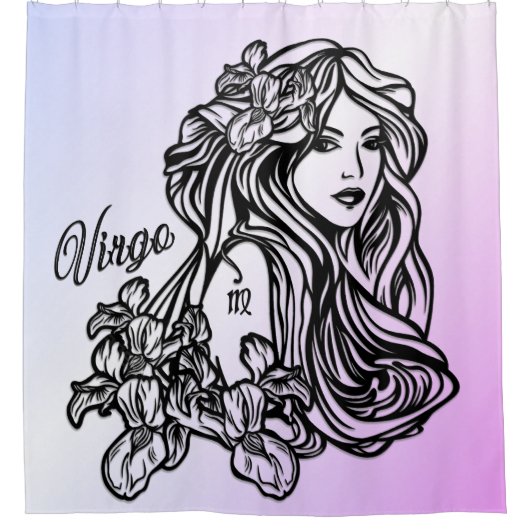 Maagd De Maagd Zodiac Paars Douchegordijn (Voorkant)