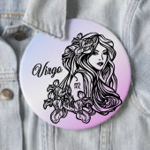 Maagd De Maagd Zodiac Paars Ronde Button 6,0 Cm (In situ)