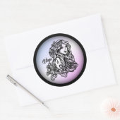 Maagd De Maagd Zodiac Paars Ronde Sticker (Envelop)