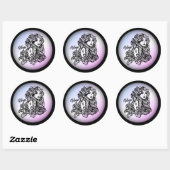 Maagd De Maagd Zodiac Paars Ronde Sticker (Vel)
