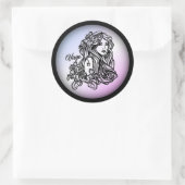 Maagd De Maagd Zodiac Paars Ronde Sticker (Tas)
