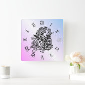 Maagd De Maagd Zodiac Paars Vierkante Klok (Huis)