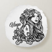 Maagd De Maagd Zodiac Rond Kussen (Voorkant)