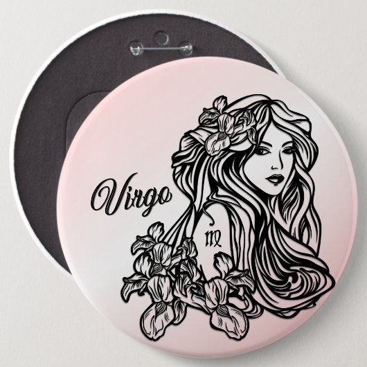 Maagd De Maagd Zodiac Ronde Button 6,0 Cm (Voorkant /achterkant)