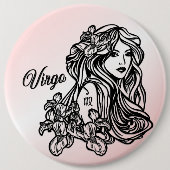 Maagd De Maagd Zodiac Ronde Button 6,0 Cm (Voorkant)