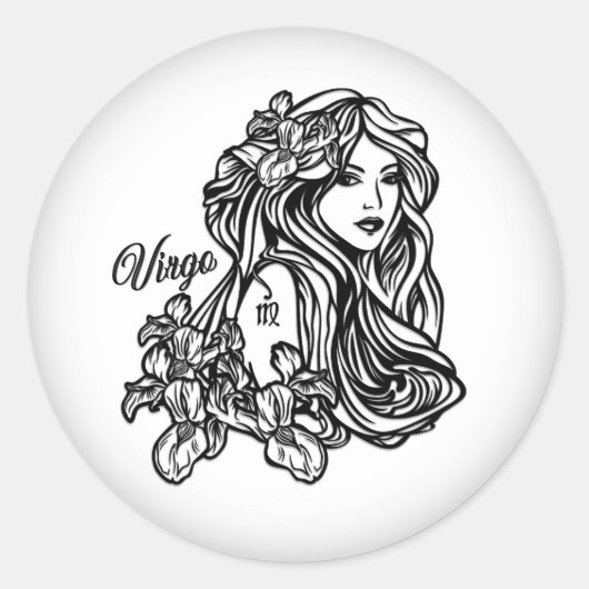 Maagd De Maagd Zodiac Ronde Sticker (Voorkant)