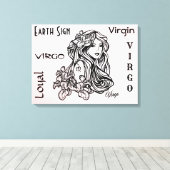 Maagd De Maagd Zodiac Roze Canvas Afdruk (Insitu (Houten vloer))