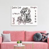 Maagd De Maagd Zodiac Roze Canvas Afdruk (Insitu (Woonkamer))