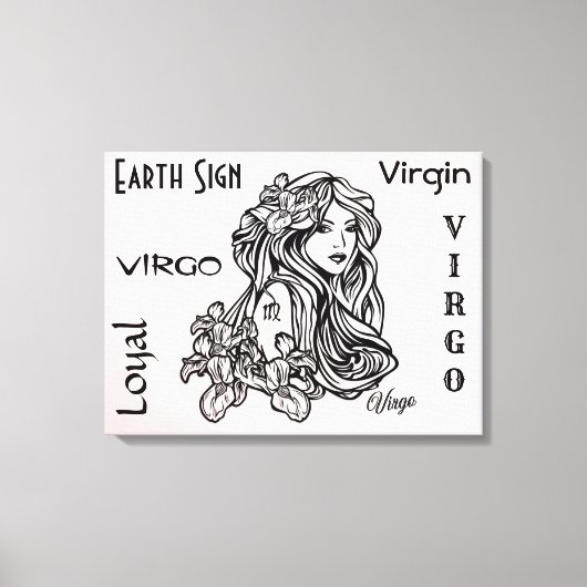 Maagd De Maagd Zodiac Roze Canvas Afdruk (Voorkant)