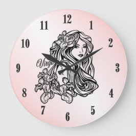Maagd De Maagd Zodiac Roze Klok