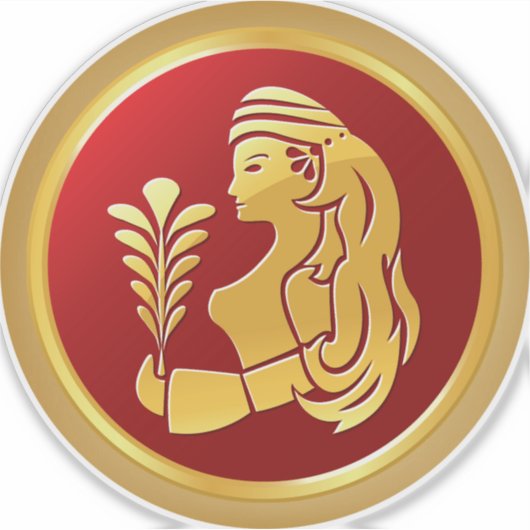 Maagd De Maagd Zodiac Teken Sticker (Voorkant)