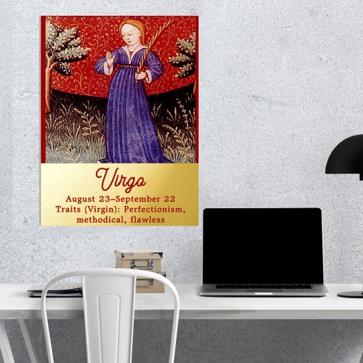 Maagd de Maagd Zodiac teken Verjaardagsfeest Folie Afdrukken