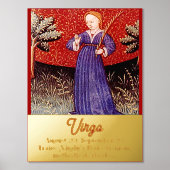 Maagd de Maagd Zodiac teken Verjaardagsfeest Folie Afdrukken (Voorkant)