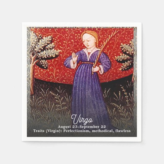 Maagd de Maagd Zodiac teken Verjaardagsfeest Servet (Voorkant)