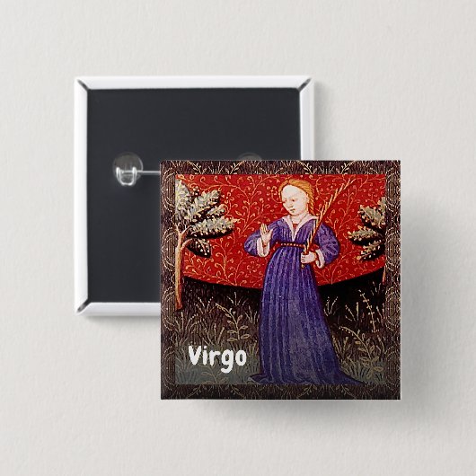 Maagd de Maagd Zodiac teken Verjaardagsfeest Vierkante Button 5,1 Cm (Voorkant /achterkant)