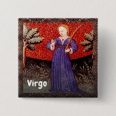 Maagd de Maagd Zodiac teken Verjaardagsfeest Vierkante Button 5,1 Cm (Voorkant)