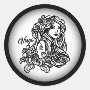 Maagd De Maagd Zodiac Wit Ronde Sticker