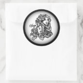 Maagd De Maagd Zodiac Wit Ronde Sticker (Tas)