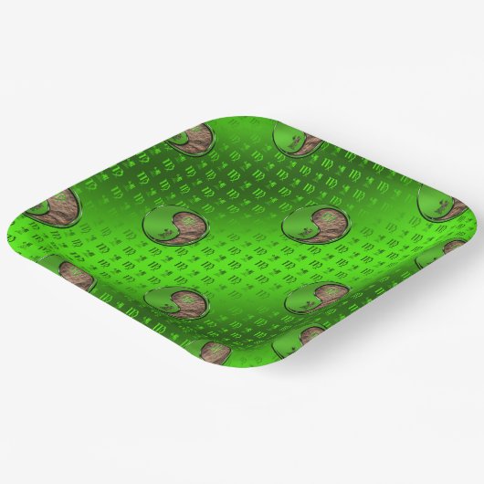 Maagd de Oogstmachine Papieren Bordje (Gebogen)